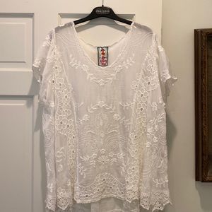 White eyelet blouse